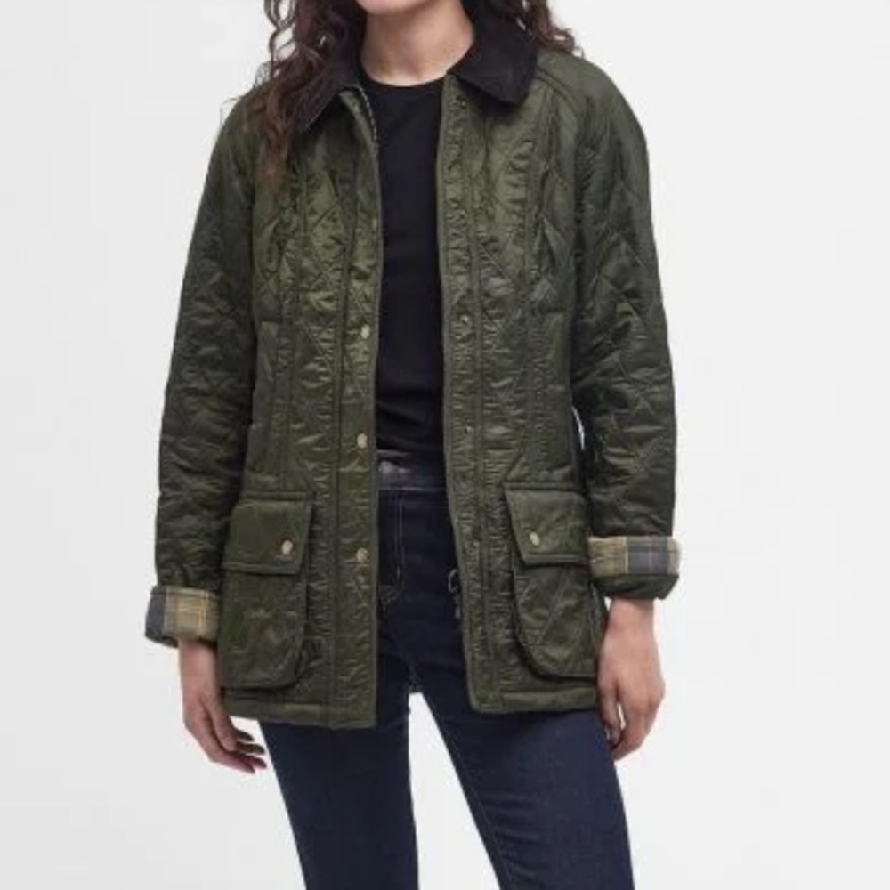 Barbour Beadnell Polarquilt Jacket in Olive US size 6